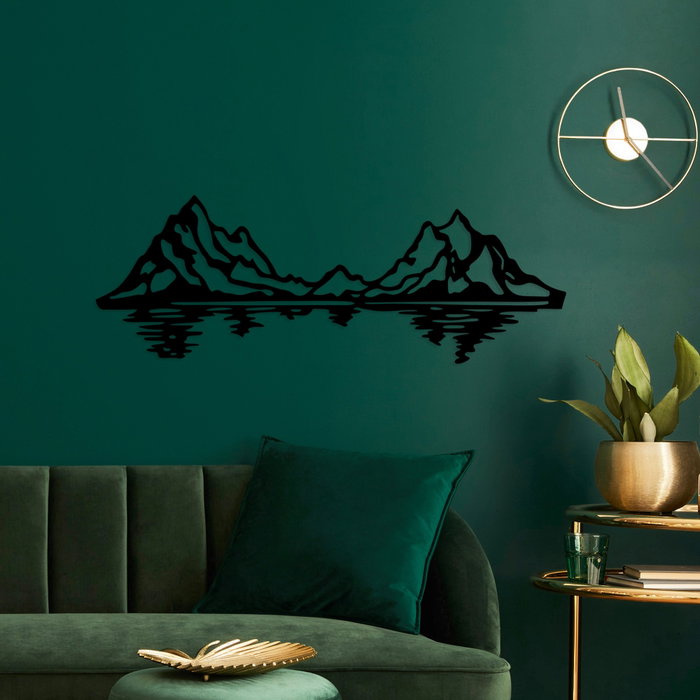 Wallity Mountains Escultura de Pared de Metal Negra